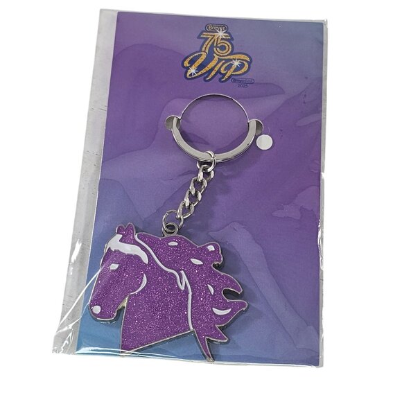 Breyerfest 2025 VIP Keychain Purple Glitter Andalusian Stallion Horse Head New - Picture 1 of 4